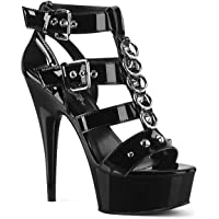 Los mejores  - Pleaser DELIGHT-658 Blk Pat-Blk UK 6 (EU 39)